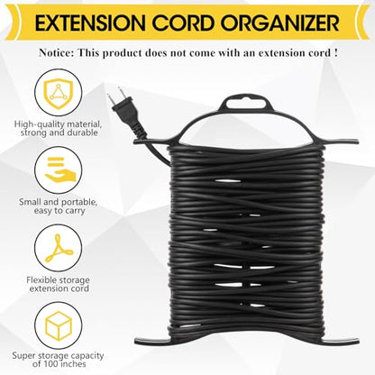 Ripeng 6 Pcs Light-Duty Extension Cord Holder, Hangable Rope Winder Fits Light Duty Cord, Small Cable Organizer Reel for Indoor Extension Cords, LED String Lights, Ethernet & Thin Rope