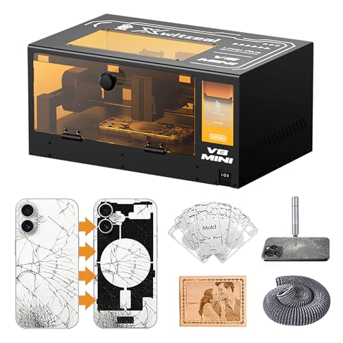 ‌Xwitzeal V8MINI Laser Machine for iPhone 8-17 Pro Max Back Glass Replacement Repair Tool, 7 Mins Fast Laser Glue Removal, 2-in-1 Engraving & Repair Kit w/Protective Molds for Beginners&Pros - color: Updated
