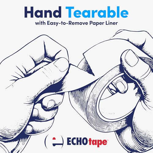 ECHOtape DC-T274A General Purpose Frosted Clear Double Sided Tape for Mounting & Bonding | Double Sided Tape for General Purpose Bonding | Thin Adhesive Tape, 0.47 in x 54.6 yds - size: .47 in x 54.6 yds / 12mm x 50m
