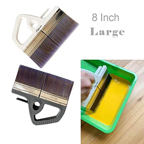 Magimate 8 Inch Large Paint Brush, Flat Wide Varnish Brush for Acrylic Painting, Wallpaper Glue, Furniture, Fence Stain & Art Gesso - Soft Poly Paddle