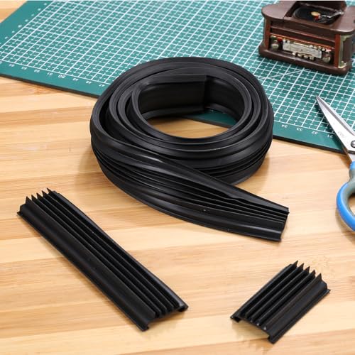 Nuanchu 1 PC 36 Inch Hardware U Shaped Rubber Door Bottom Sweep Weather Stripping Seal for Exterior/Front Doors Weatherproof & Noise Reducing Includes Rubber Door Seal Bottom Only (Black) - size: 36 Inch