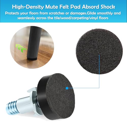4 Set 1/4" Thread Furniture Feet Levelers, Adjustable Table Leg Screws, Height Adjuster Leveler with T-Nut for Tables,Cabinets,Chairs (1/4''-with T-Nut-4 PCS) - size: 1/4''-with T-Nut-4 PCS
