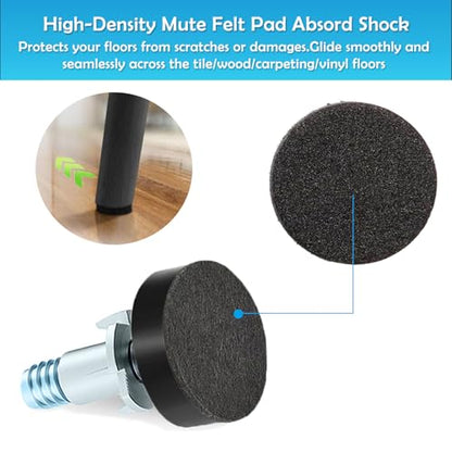 4 Set 1/4" Thread Furniture Feet Levelers, Adjustable Table Leg Screws, Height Adjuster Leveler with T-Nut for Tables,Cabinets,Chairs (1/4''-with T-Nut-4 PCS) - size: 1/4''-with T-Nut-4 PCS