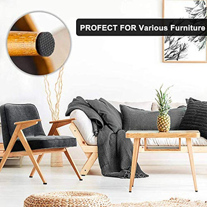 Yelanon Non Slip Furniture Pads -56 pcs（1+2）” Furniture Grippers, Non Skid Furniture Legs,Self Adhesive Rubber Furniture Feet, Anti Slide Furniture Hardwood Floor Protector for Keep Couch Stoppers - size: 56pcs 1"+2"+2" Round & Square