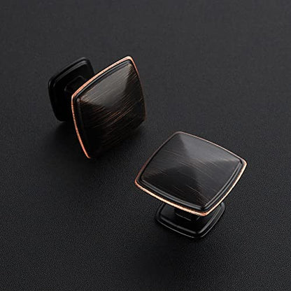 Ravinte 15 Pack Oil-Rubbed Bronze Kitchen Cabinet Square Knob Single Hole Cabinet Hardware for Dresser Drawer Cabinet Pulls Drawer Knobs Cabinet Knobs - color: Oil Rubbed Bronze