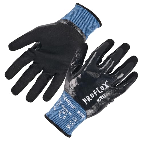 Ergodyne ProFlex 7251 Fully Coated Nitrile Work Gloves, Oil/Water Resistant, ANSI/ISEA 105-2016 A5 Cut Resistance, Touchscreen Capable - size: X-Large
