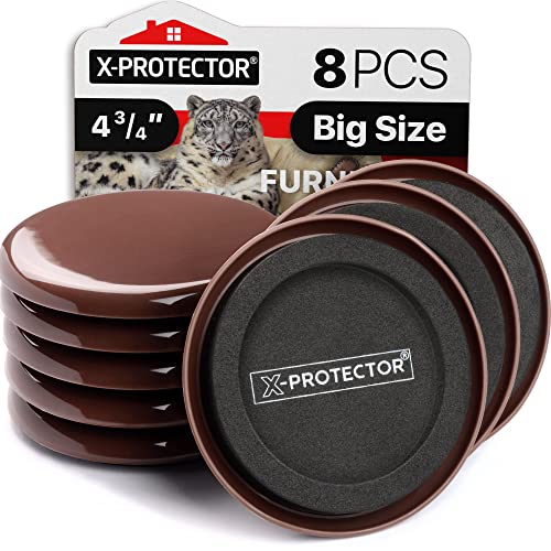 Furniture Sliders for Carpet X-PROTECTOR 8 PCS 4 3/4" - The Best Heavy-Duty Moving Pads - Sliders for Furniture with Unique Design. Move Your Furniture Easily with Furniture Sliders for Carpets! - size: 8 PCS 4.75", New Type, For Carpet
