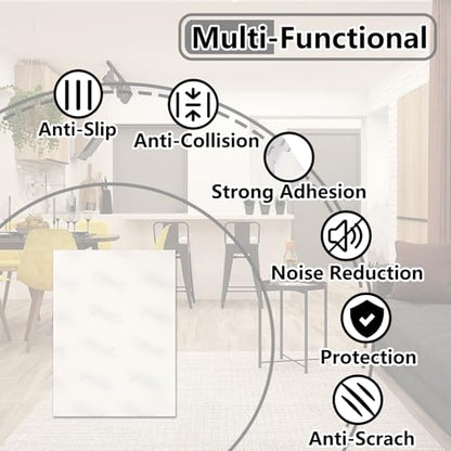 Jayen 132 Pcs Non Slip Self-Adhesive Silicone Cuttable Furniture Pads, Anti-Sliding Anti-Scratch Rubber Floor Protectors for Any Furniture and Appliances - Translucent (Matte) - size: Translucent