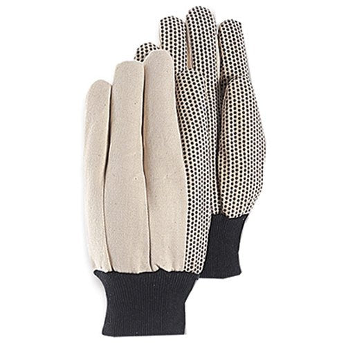 MAGID Glove & Safety T30PT PVC Dot Canvas Glove, Large, White
