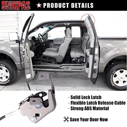 Door Upper Latch with Cable compatible for Ford F150 1997-2003 F250 1997-1999 Extended cab rear left door replacement latch 6L3Z18264A27A - size: F150 97-03 Rear left Upper