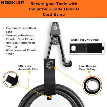 Pack 13 Garage Hooks Heavy Duty | Multi-Sized Wall-Mounted Tool Hangers with Anti-Rust PVC Coating | Heavy Duty Wall Hooks for Bikes, Ladders, Garden Tools, and More with Garage Wall Organizer