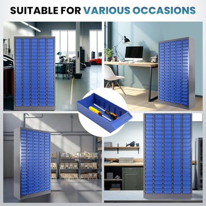 Large Parts Cabinet : 100-Drawer Nut and Bolt Organizer with ABS Drawers, Adjustable Dividers, Labels, 920-Pound Capacity for Hardware Storage (26x9x46In) (100-Drawer) - size: 100-Drawer