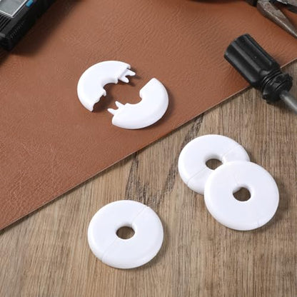 4 Pcs Wall Grommets for Cables, Diameter 1.57 Inch White Wall Cable Pass Through Portable Plastic Cable Pass Through Grommet Cover Snap on Walls Bushing Cover for Furniture Wire Hole