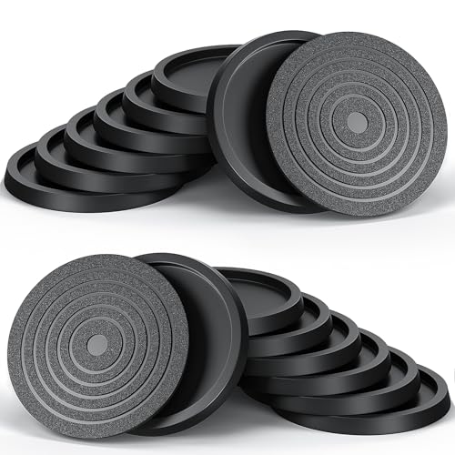 16Pcs 3.5inch Furniture Coasters Non-Slip Bed Leg Pads Round Rubber Anti Sliding Caster Cups for Hardwood Floors Black - size: 3.5in Black 16Pcs
