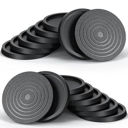 16Pcs 3.5inch Furniture Coasters Non-Slip Bed Leg Pads Round Rubber Anti Sliding Caster Cups for Hardwood Floors Black - size: 3.5in Black 16Pcs