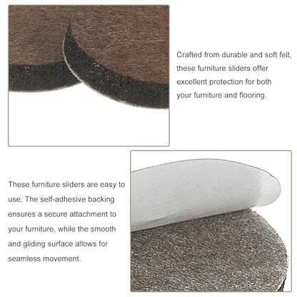 uxcell Furniture Pads, 36Pcs 1" - Round Self Adhesive Felt Furniture Pads, Floor Protectors for Furniture Feet Chairs Legs Hardwood Floors (Brown) - size: 1"