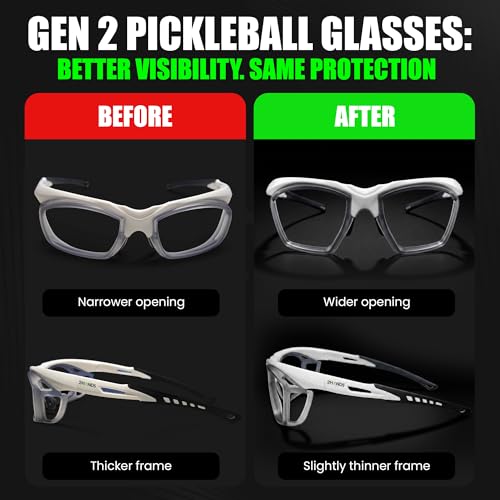 Lens-Free Pickleball Glasses | Pickleball Glasses Without Lenses | Lightweight, Impact-Resistant, Lens-Free Protective Frame for Clear Vision on the Court