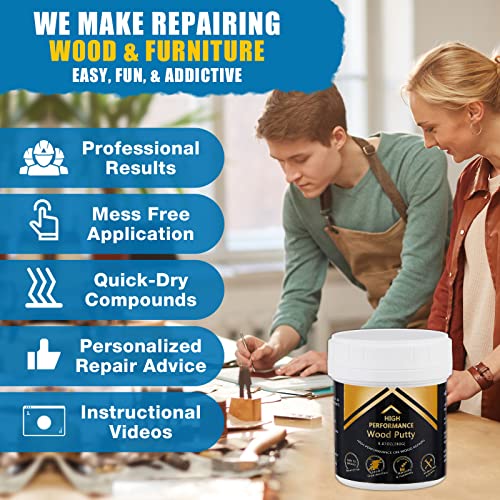 Deuvuo Red Oak Wood Filler, High-Performance Red Oak Wood Putty Kit - Quickly Fix Wood Cracks and Blemishes with Wood Hole Filler - Paintable, Stainable, Sandable & Quick Drying - 9.87 Ounce - color: 9.87oz Red Oak