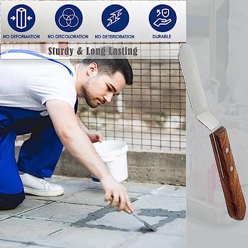 A2Z Scilab Brand Engineering Classic Offset Caulk Tooling Spatula, Stainless Steel (3 Inch Long Offset Blade) - style: 3 Inch Long Offset Blade