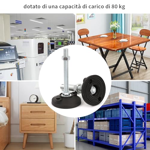 BORDSTRACT Furniture Leveling Feet, 4 pcs M8 Heavy Duty Height Adjuster Foot Feet Leveler Thread Size for Tables, Chair, Sofa, Workbench, Dresser, Bench, Cabinets(D40*M8*L60) - size: D40*M8*L60