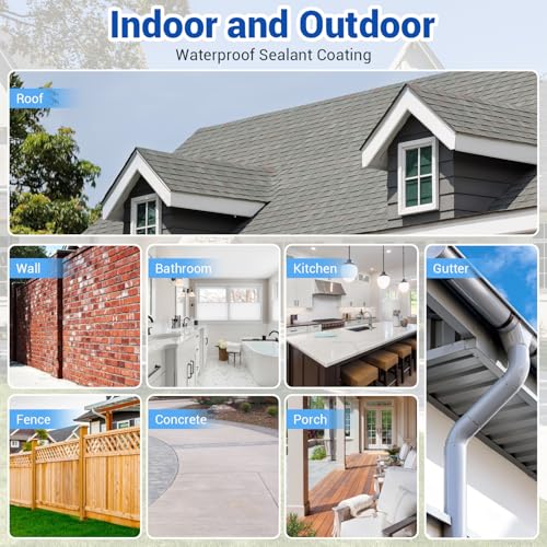 Transparent Waterproof Coating, 5 Gallon Clear Waterproof Anti Leakage Sealant, Inivisible Agent Water Proof Sealant Protection for Indoor and Outdoor Sealing, Gutter, Wall, Roof Repair Leaks - style: 640 OZ