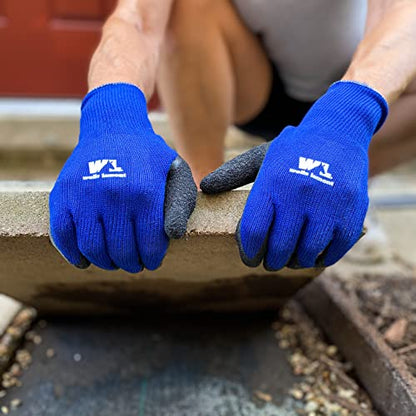 Wells Lamont Men's Coated Grip Work Gloves with Latex Coating, Medium (524M) - color: Blue, size: Medium (Pack of 1)