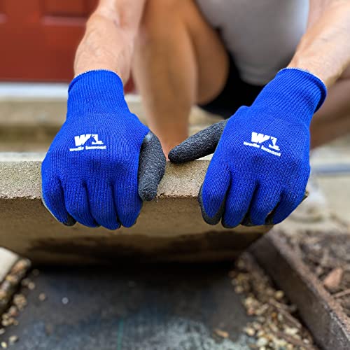 Wells Lamont Men's Coated Grip Work Gloves with Latex Coating, Large (524L) - color: Blue, size: Large (Pack of 1)