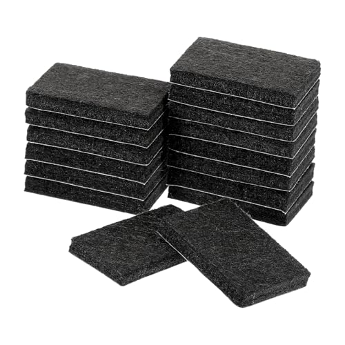 uxcell Furniture Pads, 16Pcs 1.4"x0.9" - Rectangle Self Adhesive Felt Furniture Pads, Hardwood Floor Protectors for Furniture Feet Chairs Legs (Black) - color: Black