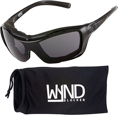 Large Motorcycle Riding Glasses Extreme Sports Wrap Sunglasses - color: Black | Smoke