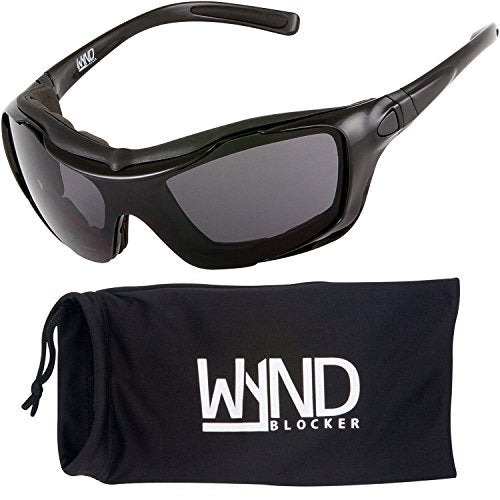 Large Motorcycle Riding Glasses Extreme Sports Wrap Sunglasses - color: Black | Smoke