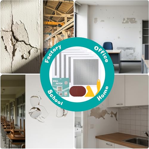 3Pcs Drywall Repair Kit Large Hole, 12 x 12in Self-Adhesive Drywall Patch Kit with Sandpapers & Scrapers, Wall Repair Patches for Big Holes & Cracks, Quick Fix for Ceiling Bathroom Wall Damage - size: 3Pcs
