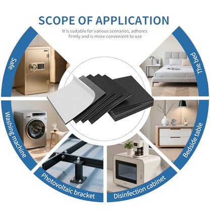 Furniture Pads for Hardwood Floors - 20 Pack Non Skid Furniture Grippers, 2" Square Silicone Anti Slip Pads with Grid Texture, Strong Self-Adhesive Floor Protectors for Sofa, Couch & Heavy Furniture