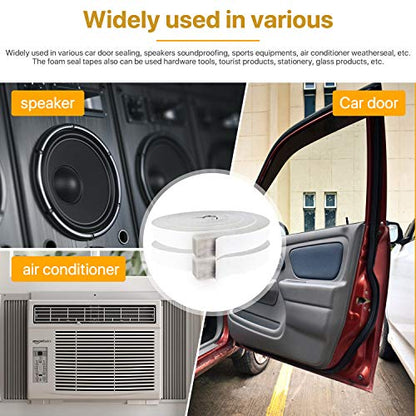 Air Conditioner Foam-2 Rolls, 1 Inch Wide X 3/4 Inch Thick Total 13 Feet Long, Open Cell AC Foam Weather Seal for Gap Blocker, Anti-Vibration, Anti-Collision (6.5ft x 2 Rolls) - color: Gray, size: 1" (W) x 3/4" (T) x 13' (L)