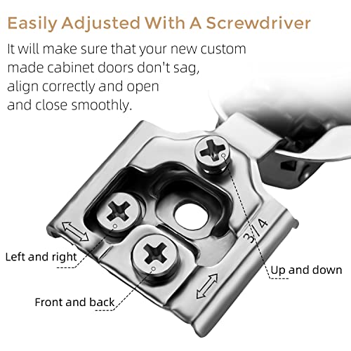 Ravinte 2 Pack 1 Pair 3/4 inch Overlay Soft Close Kitchen Cabinet Hinges Stainless Steel Adjustable Kitchen Hinges Satin Nickel Cabinet Hardware - size: 3/4 inch Overlay