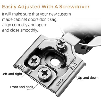 Ravinte 2 Pack 1 Pair 3/4 inch Overlay Soft Close Kitchen Cabinet Hinges Stainless Steel Adjustable Kitchen Hinges Satin Nickel Cabinet Hardware - size: 3/4 inch Overlay