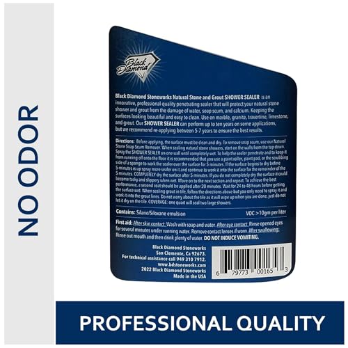 Black Diamond Stoneworks Shower Glass Cleaner Spray & Natural Stone Shower Sealer – 2 Pack Bathroom Bundle for Crystal-Clear Glass and Long-Lasting Stone Protection - style: 32 Fl Oz (2) Shower Sealer & Glass Cleaner