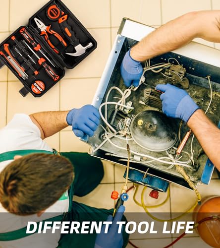 Tool Sets Household Tool Kit, 14-Piece General Home/Auto Repair Tool Set with Hammer, Pliers, Screwdriver Set and Toolbox Storage Case - Perfect for Homeowner, Diyer, Handyman (14-Piece)… - style: 14 Piece