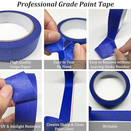 Painters Tape 2 Inch Wide, Masking Tape, Blue Tape, Professional Paint Paper Tape for Multi-Purpose, Artist Painting Tapes, DIY Crafts Arts, Protects Surfaces, Removes Easily, 5 Rolls, 1.88IN x 60.1YD - size: 5 Rolls, 1.88" x 60.1 Yds