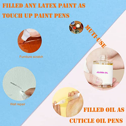 3 Pack 6ml Refillable Touch Up Paint Pens, Empty Paint Brush Pen for Walls, Small Brushes for Touch Ups, Furniture Surface Repair Cover Up Reusable Kits