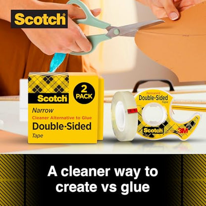 Scotch Double Sided Tape, Permanent Photo-Safe Adhesive, Clear, 1/2 inch x 500 inches per Roll, 10 Rolls (5 Packs of 2) – Scrapbooking, Crafts and Office Supplies - size: 10 Rolls