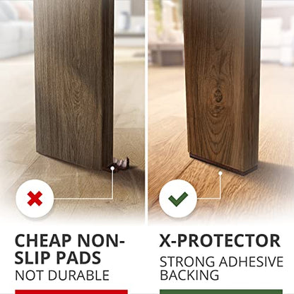 X-PROTECTOR Non-Slip Furniture Pads 8 PCS 1.5” x 5” - Rubber Furniture Grippers - Self-Adhesive Floor Protectors Grips for Furniture Feet! - size: 5 x 1.5 inch