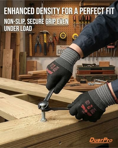 Coated Work Gloves Smartphone-Compatible High-Gauge Construction Moving Warehouse Work DIY Gardening SPIDER-GRIP - size: Medium