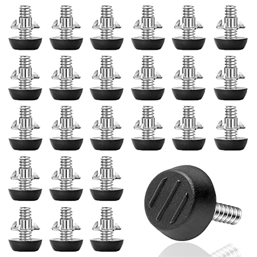 24 PCS 1/4‘’ UNC Thread Adjustable Furniture Levelers Screw in Threaded, Steel Screw Feet Leveling Legs Screw On w/T-Nuts Glide for Table, Chair, Furniture Leg (1/4‘’-20UNC Thread) - size: 1/4"-24PCS-With Inserts