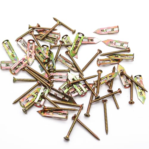 60PCS 0.47x1.18 inch Self-Drilling Anchors, Ancors and Screws for Heavy Duty, Metal Screw Anchors Kit, No Drill and Holes in Wall - size: 60PCS—0.47X1.18inch
