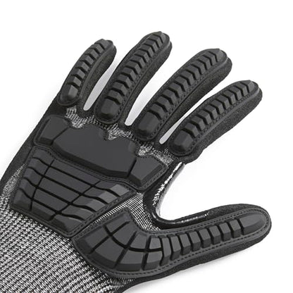 Amazon Basics Impact Protection Work Gloves, Cut Level A2, ANSI Level 4 Abrasion, Touchscreen Compatible, 15G Sandy Nitrile Palm, XX-Small, Black with Red Edge - size: XX-Small