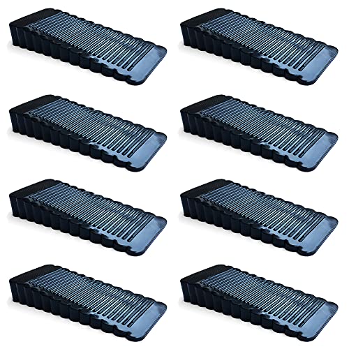 8 Pack Black Rubber Door Stopper Wedge Thin and Small Non Slip Plug Discrete Heavy Soft Silicone Door Stops for Indoor Cupboard Shower Kitchen Floor Doorstop - color: Black-8pcs