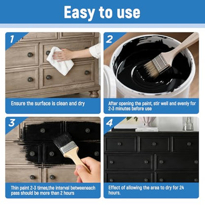 All-in-One Black Paint Black Touch-Up Paint for Metal, Furniture, Cabinets, Wood, Appliances, Clay, DIY Crafts, Walls, Acrylic Enamel Multi Surface Water Based Fast Drying, 5.3 Fl Oz - color: Black - 5.3 oz