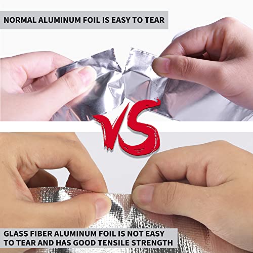 TAPEBEAR Heat Shield Tape Aluminized Fiberglass Cool Tape 3inch x 65Yards, Self-Adhesive Reflective Thermal Barrier Tape Heat Resistant for Air Dryer Vent, HVAC, Heating Unit, Auto, Pipe, 196Ft - size: 3inch x 65yard
