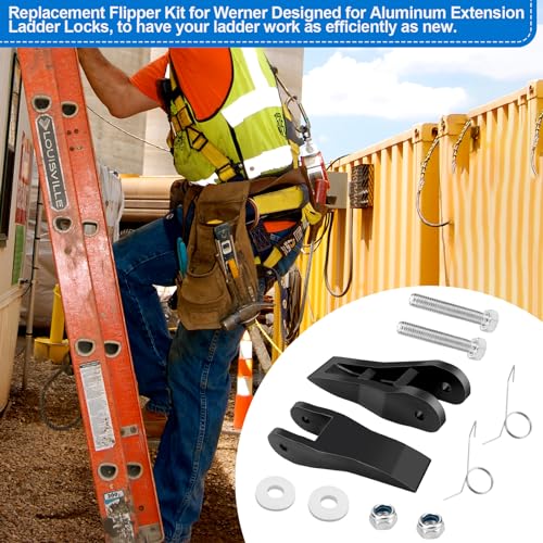 29-1 Lock Flipper Kit for Werner Ladder, Ladder Lock Flipper Compatible with Werner Ladder/Louisville Ladder/Keller Ladders Rung Lock, Aluminum Extension Ladder Locks Replacement Parts（2 Pack）
