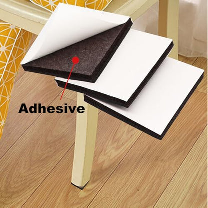 8PCS 3" Non Slip Furniture Pads Self Adhesive Rubber Feet Non Skid Furniture Floor Protectors Square Black